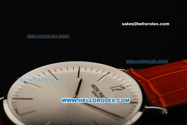 Patek Philippe Calatrava Quartz Movement with Steel Case and Leather Strap - Click Image to Close